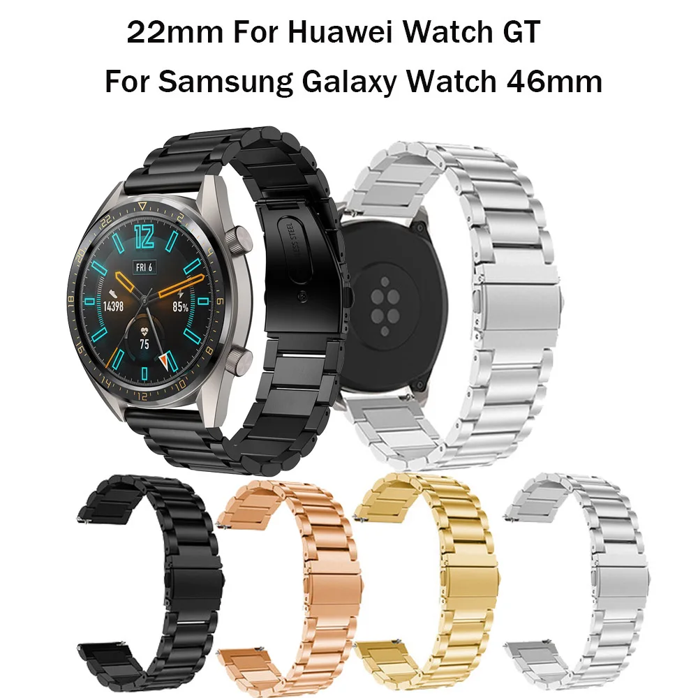 22 мм ремешок для часов Huawei Watch GT Band из нержавеющей стали Samsung Gear S3 Class/Frontier браслет