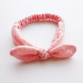 

Boutique 10pcs Fashion Cute Pink Rabbit Ears Newborn Stretch Soft Headbands Solid Bowknot Princess Adjustable Elastic Hairbands