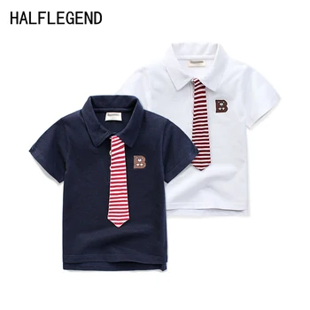

New 2017 Shirt for boy Personalized tie fashion Polo for boys 2-3-4y Children's Clothing Boys shirt Boys' clothes for 7-8-9years