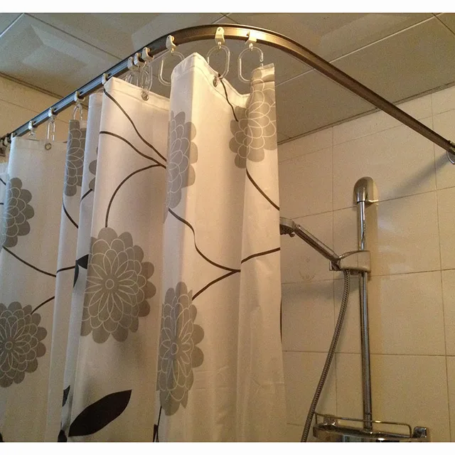 Adjule L Shaped Shower Curtain Rod Zef Jam Quiet Pulley Curved Shower Curtain Rod Straight Bar Shaped U