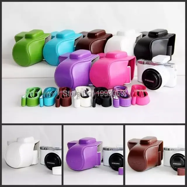 

PU Leather Camera Bag for Samsung NX3000 NX-3000 Camera Cover With Shoulder Strap PU Leather Camera case New