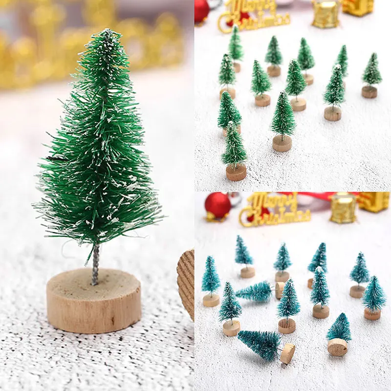 Симпатичные Мини волокно сизаль Рождественская елка DIY ремесло настольные украшения
