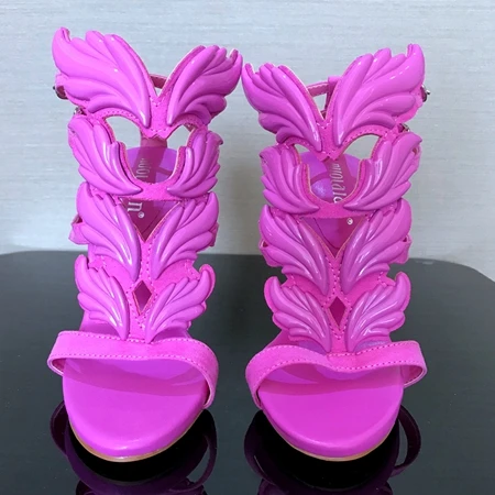Женские туфли-лодочки на платформе 12 см Летняя обувь сандалии туфли на высоком каблуке с открытым носком женские босоножки женская свадебная обувь на высоком каблуке - Цвет: rosered leaf
