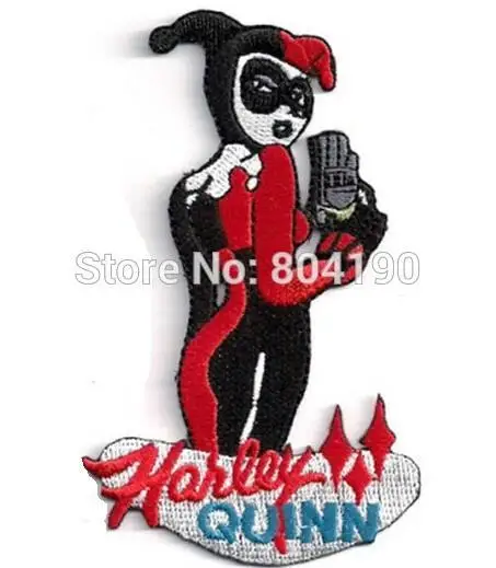 

4.3" Batman HARLEY QUINN Figure Logo Uniform Logo Animated Movie TV Series Costume Embroidered Emblem applique iron on patch