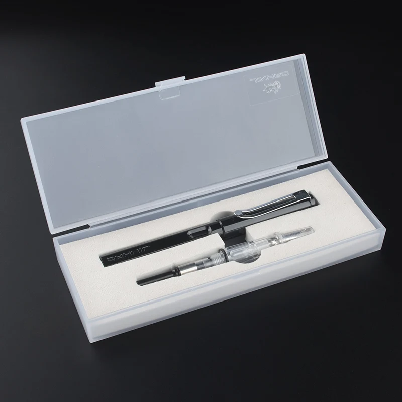 

High quality JINHAO 599 noble black double pen nib luxury steel fountain pen for business gift Fine Nib ink pen promotion