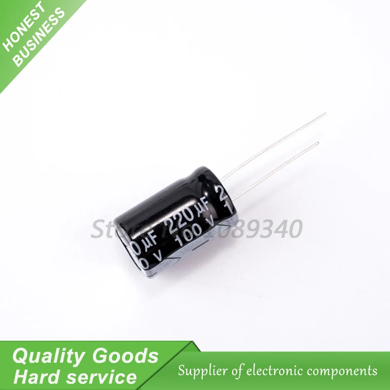 

10PCS 100V220UF 13X21mm 220UF 100V 13*21 Aluminum electrolytic capacitor