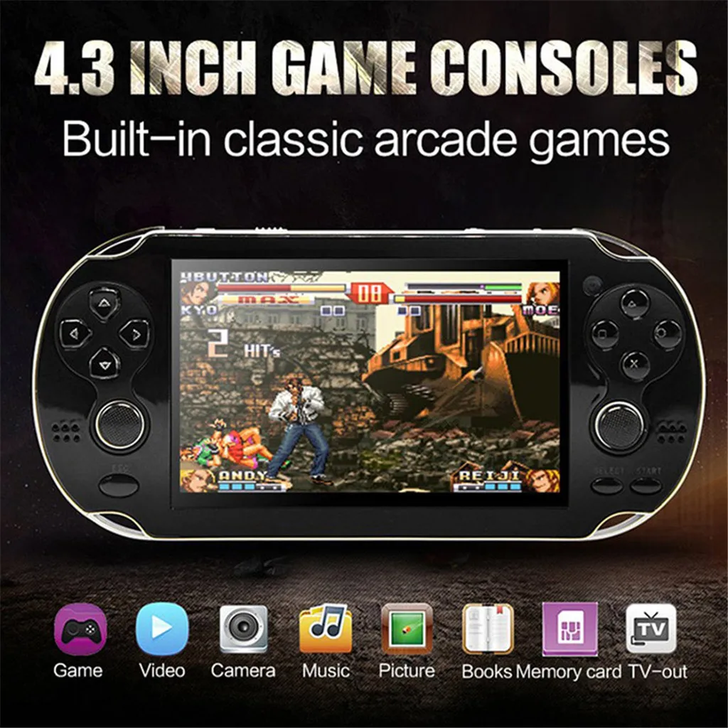 800 Games Retro Handheld Game Console 60Hz Portable Consoles 4.3 Inch Mini Video Gaming Player Tv-output doubles game