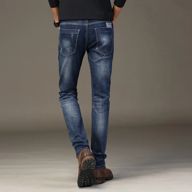 Модные мужские джинсы Рваные Slim Fit Эластичные брюки для девочек Новинка 2019 года