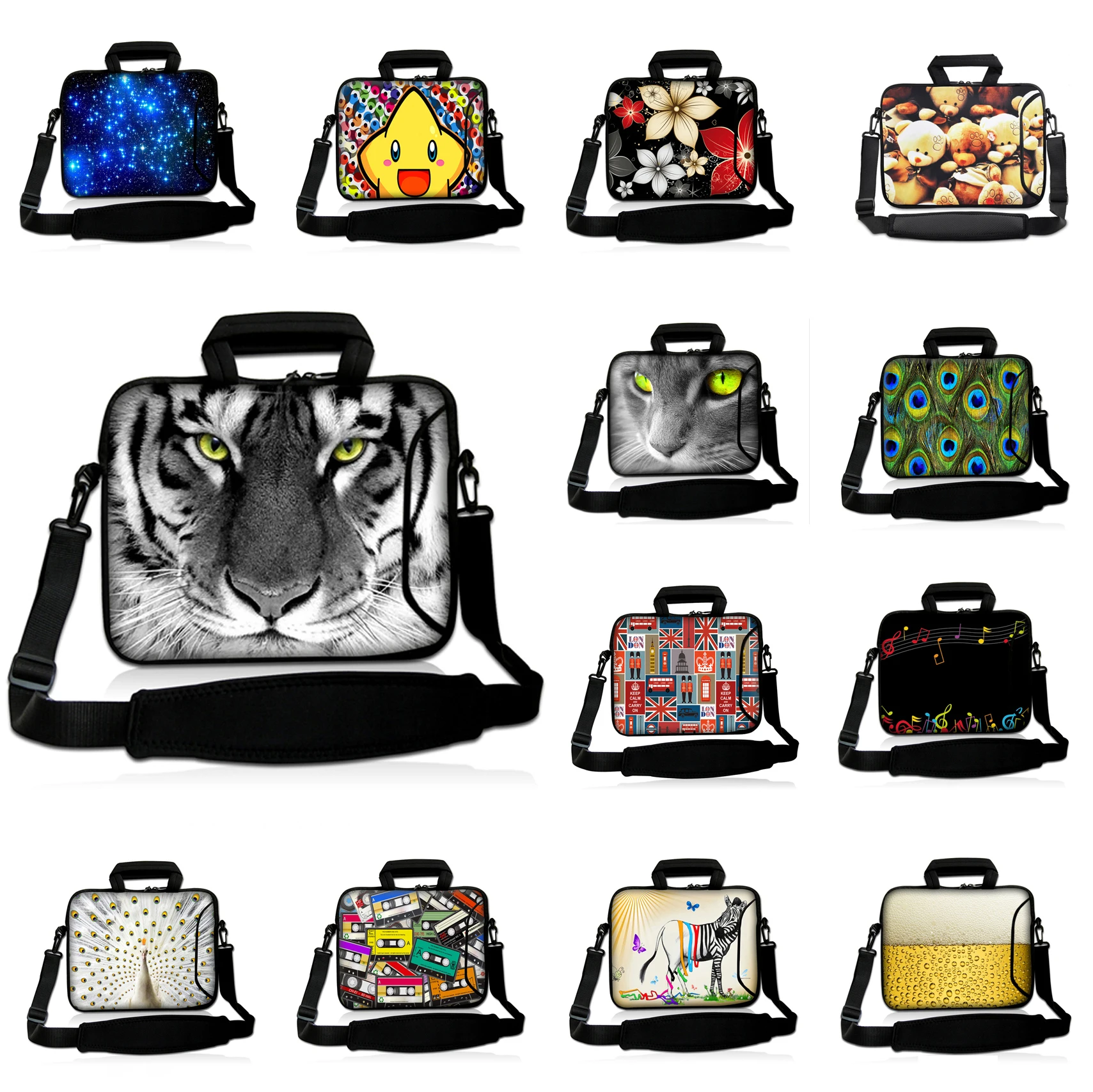 

Animal Prints 10" 12" 13.3" 14" 15.6" 17" Notebook Handle Carry Pouch Laptop Shoulder Bag Case Cover For Lenovo Thinkpad Dell HP