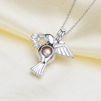 

925 Sterling Silver Pearl Cage Pendant Settings Findings Pendant Mountings Women Accessories Female Lady Girls' Jewwelry