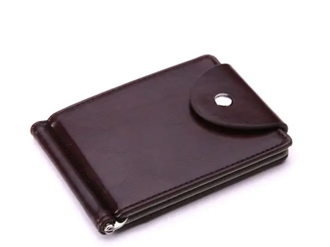 

New PU leather wallet short fashion men's wallet Korean version of buckle US money folder ID wallet