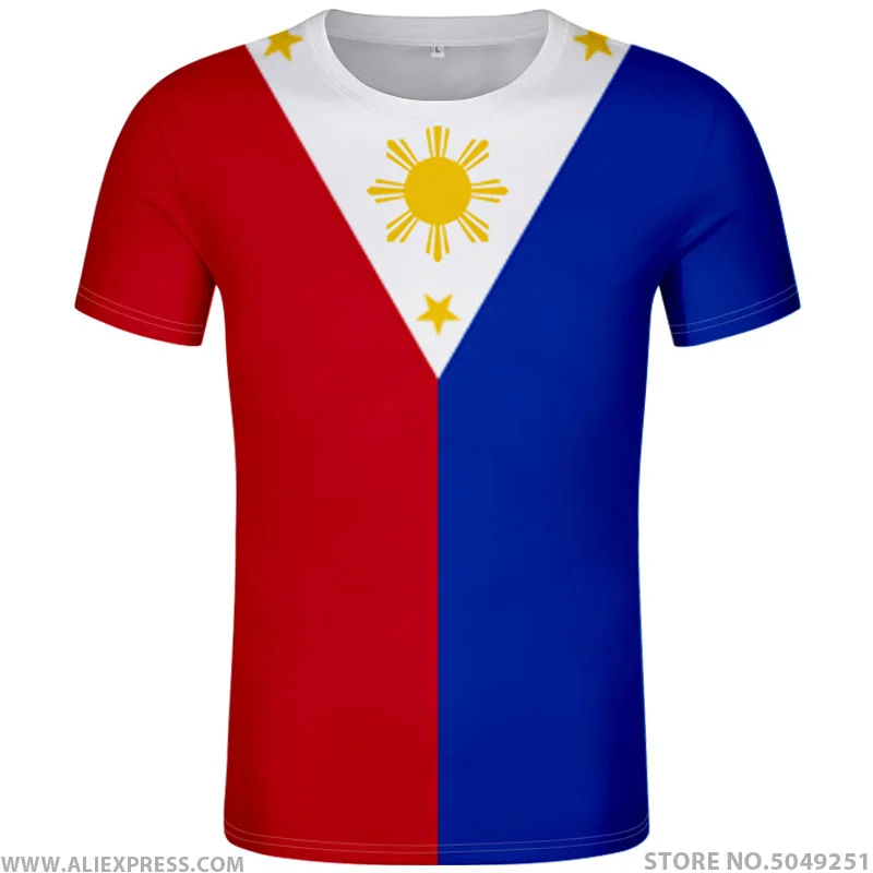PHILIPPINES t shirt diy free custom name number phl t shirt nation flag ph  republic pilipinas filipino print text photo clothing|T-Shirts| - AliExpress