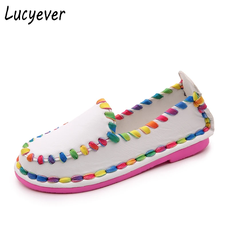 

Lucyever 2018 Spring Summer Women Mixed Colors Casual Shoes Woman Slip On Breathable Comfort Flats Loafers Shoes Driving Ballet