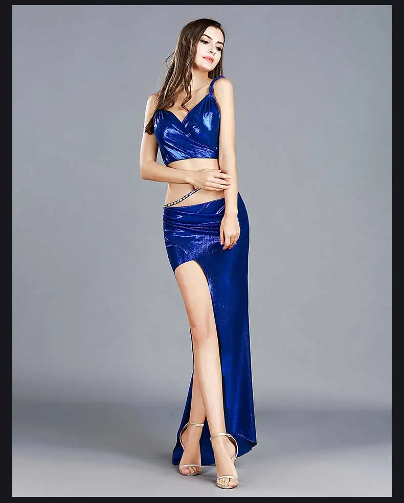 Стильная стильная юбка для занятий Танцем Живота в модном стиле, костюм для выступлений, комплект танцевального платья для продажи 7803