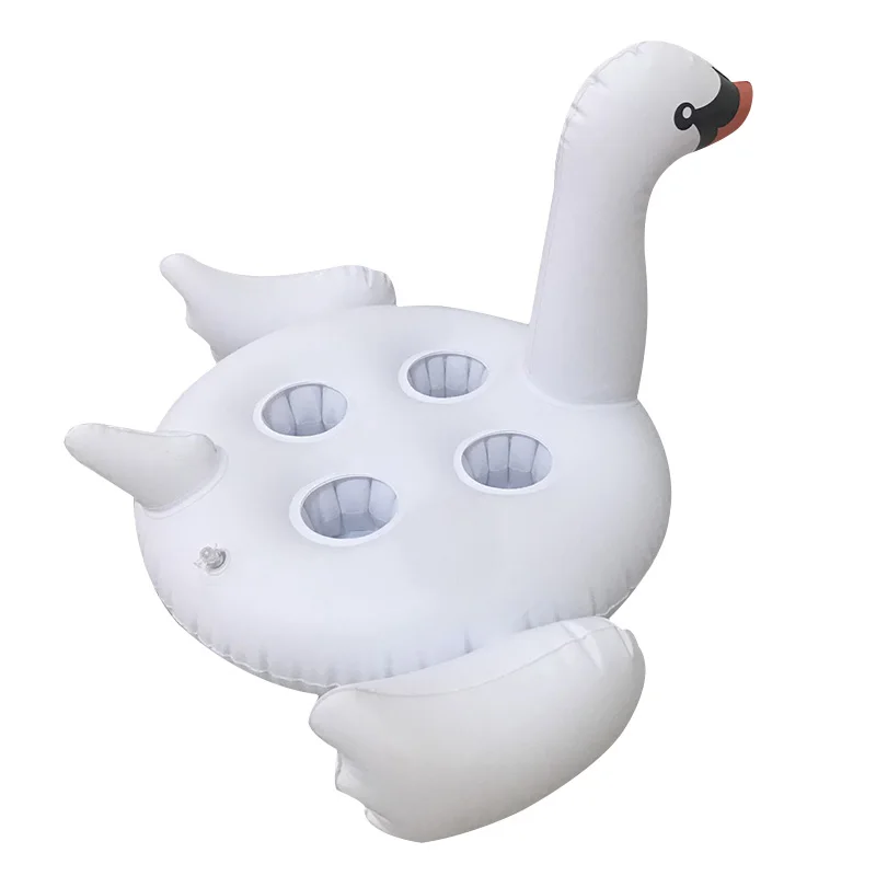 Мини Белый лебедь держатель напитков надувной надувные 4 отверстия Фламинго подстаканник бассейн игрушка держатели напитков Float пляж