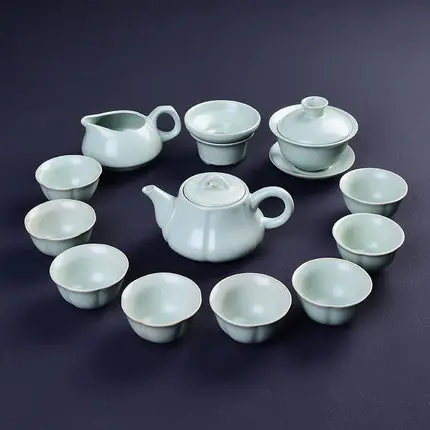 Китайский кунг-фу керамический чайный набор для заваривания чайный фарфор чайная чашка чайник чайный церемониальный подарок - Цвет: 04 Set