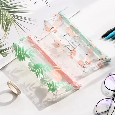 

20Pcs Kawaii Pencil Case Transparent Flamingo Gift Estuches School Pencil Box Pencilcase Pencil Bag School Supplies Stationery