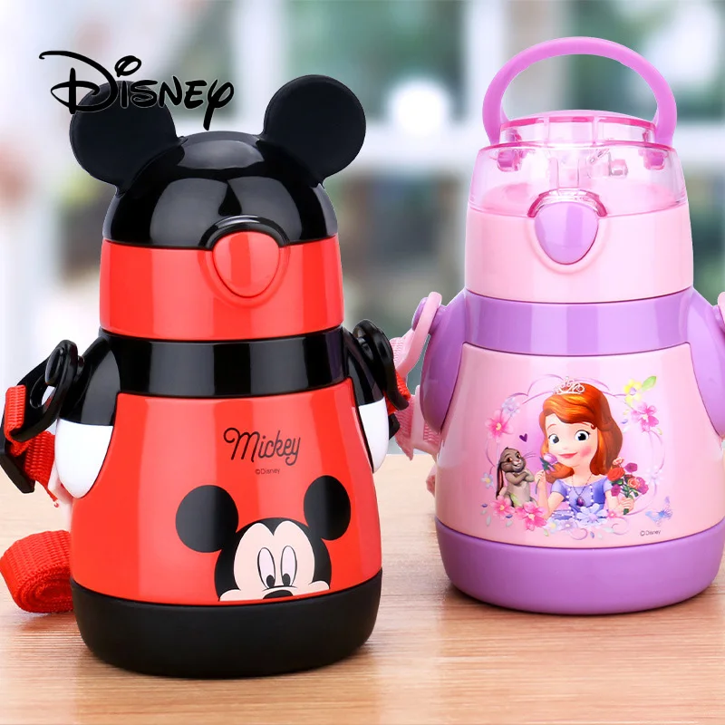 Оригинальная детская соломенная изоляционная чашка Disney из нержавеющей стали
