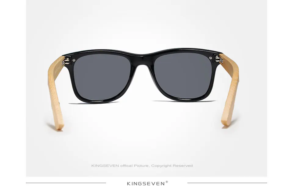 KINGSEVEN Original Bamboo Polarized Sunglasses Men UV400