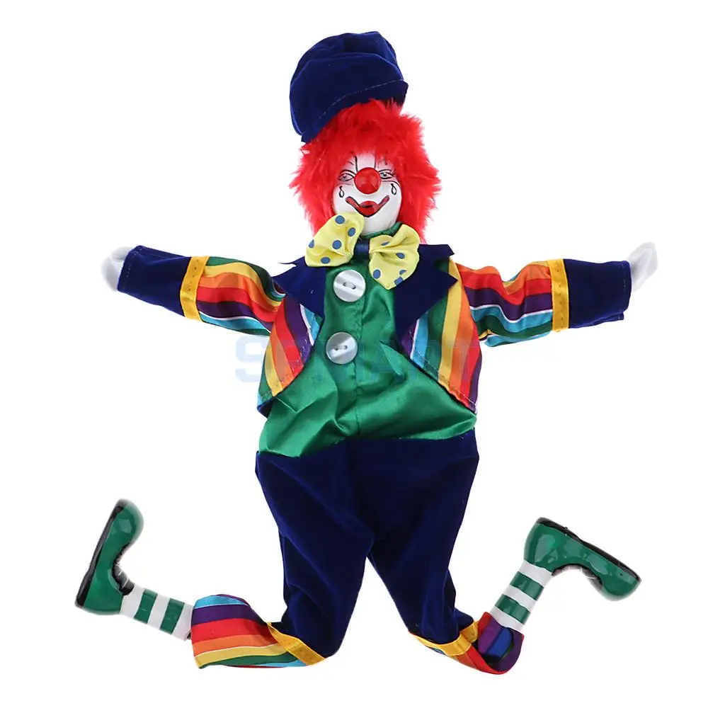 35cm Porcelain Doll Sad Crying Clown Wearing Comedian Outfits Funny Doll Toy Party Decoration