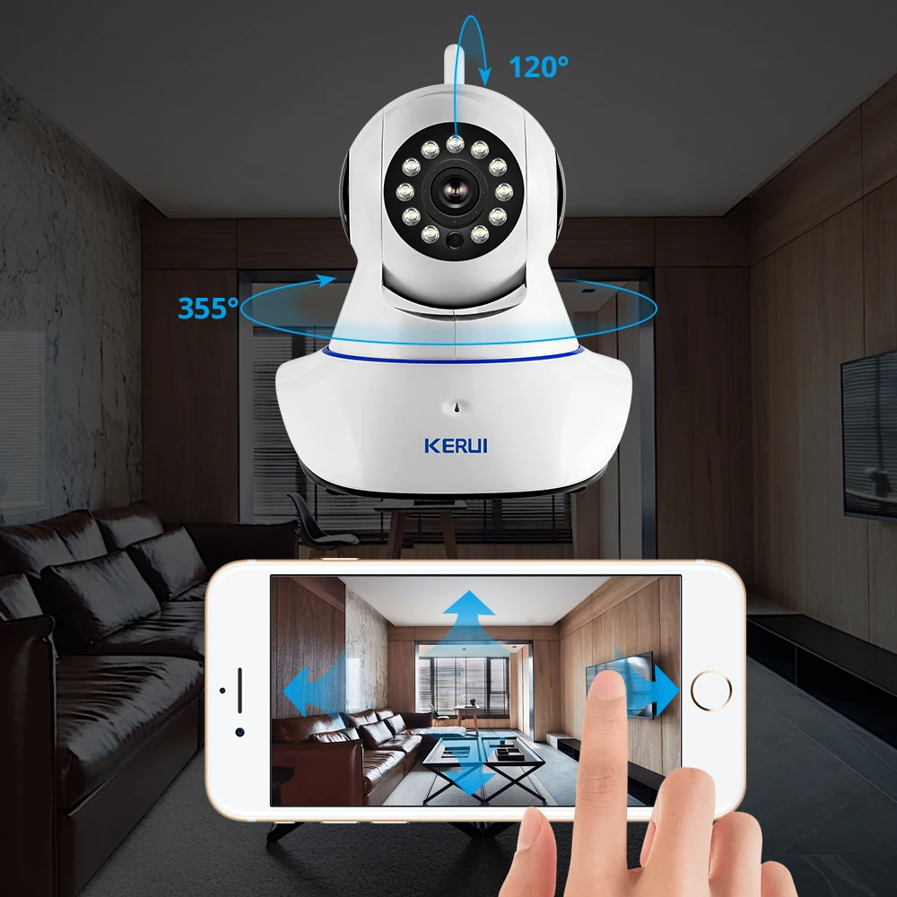 KERUI умная Беспроводная система охранной сигнализации IOS/Android приложение управление с ip-камерой детектор дыма Беспроводная сирена охранная сигнализация