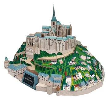 

World Classic Architecture Diy 3D Paper Model Of St. Michel Monastery, France