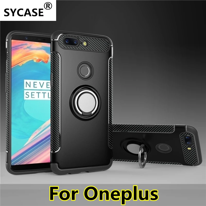 SYCASE для oneplus 5 T Гибридный Силиконовый ПК прочный Броня с металлическим кольцом