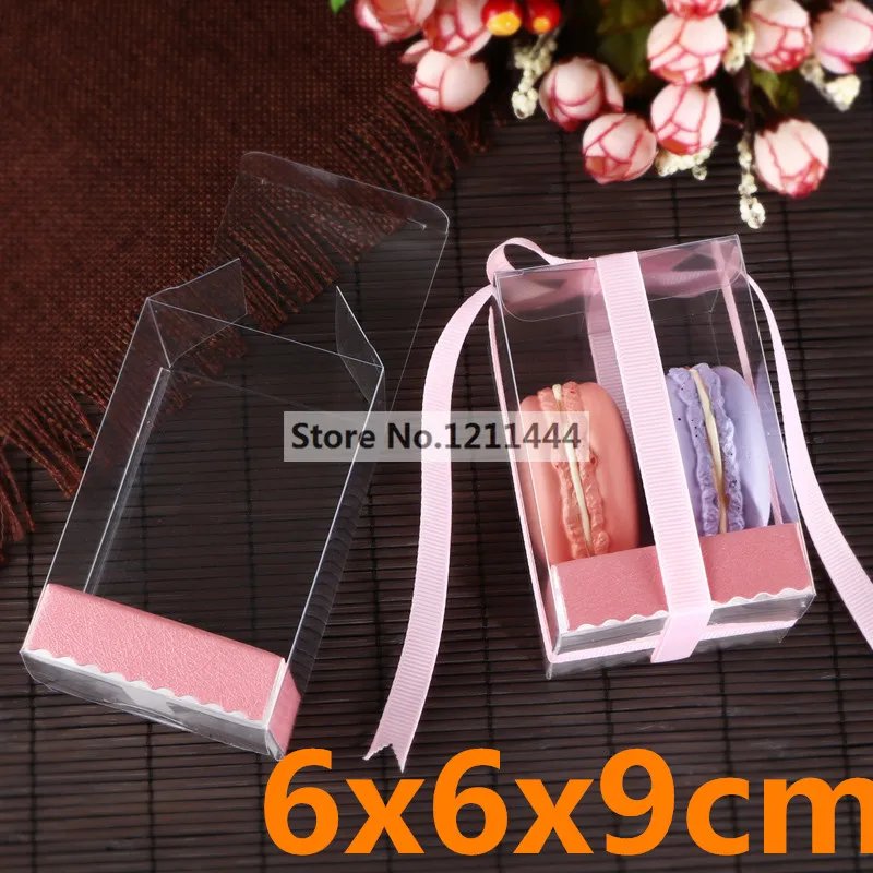 

40pcs/lot 6x6x9cm Clear PET Candy Gift Boxes for Wedding Decorations Supplies Promotional Activity Products Gift Display Storage