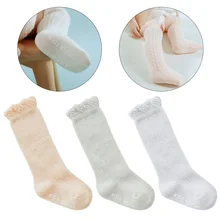 Летние тонкие детские носки из сетчатой ткани детские носки-трубы с кружевными вставками детские дышащие носки с открытым носком