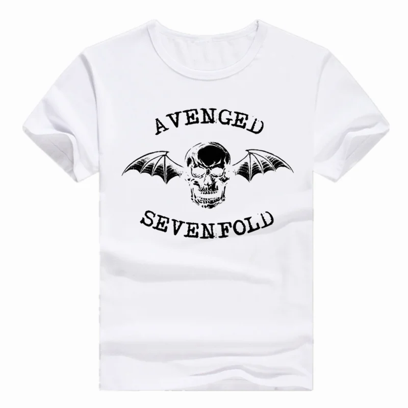 Футболка азиатского размера с принтом черепа Avenged Sevenfold Rock Хип-хоп летняя