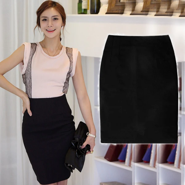 Online Pencil Skirts Womens High Waist Slim Over Hips Formal Pencil Skirts Womens High Waist Slim Over Hips Formal Saias Feminino Lady Clic Knee Length Office Faldas Mujer