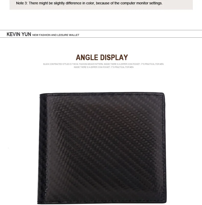 Кевин Юн дизайнерский бренд мужские кошельки из углеродного волокна RFID Блокировка натуральная кожа кошелек мужской держатель для карт кошелек с карманом для монет