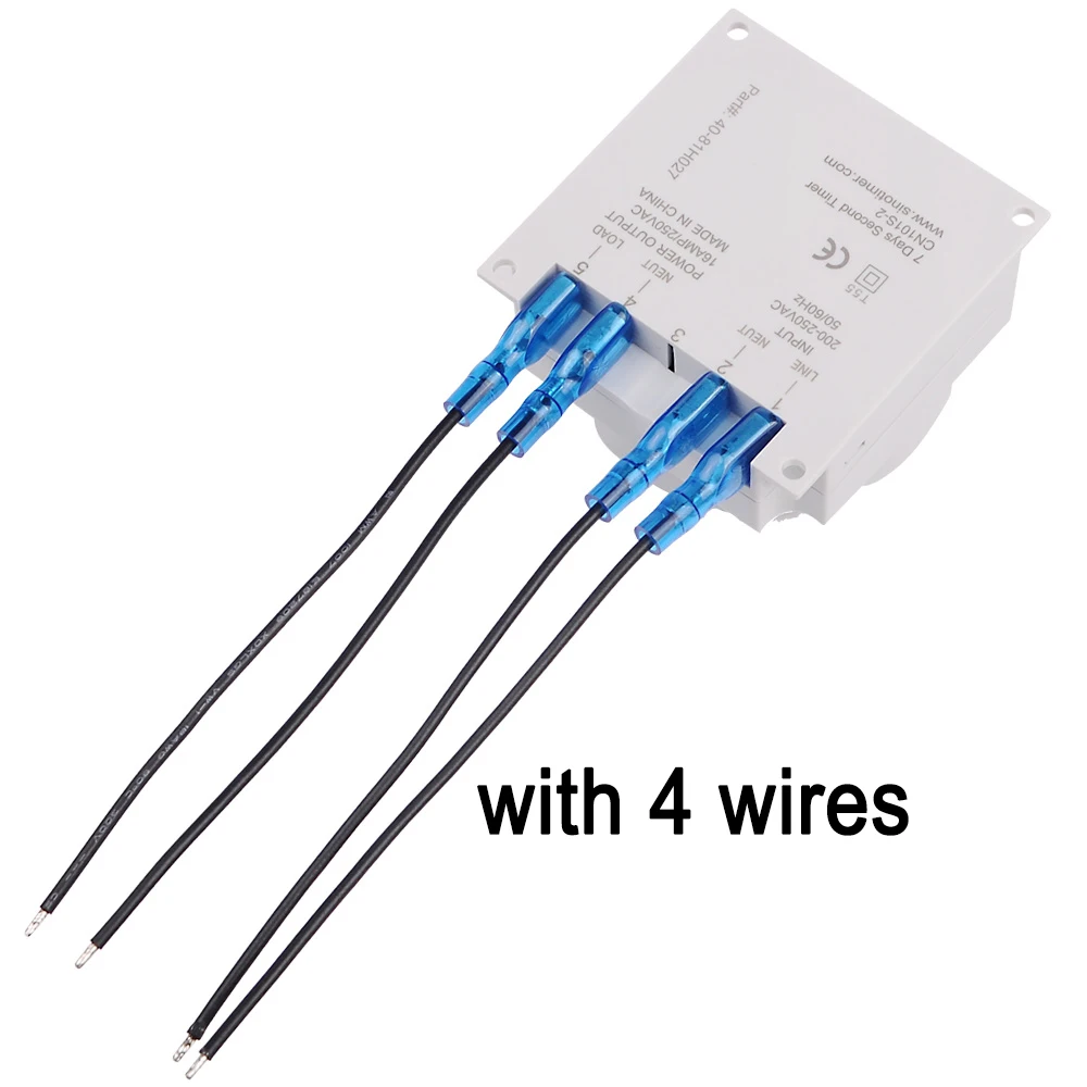 12Vdc 220Vac Digital Timer Switch 7 Days Weekly Programmable Time Relay Programmer with 4 Spade Connecting Wires