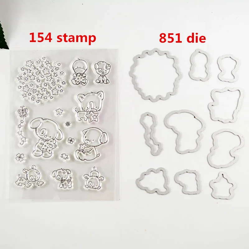 

Teddy bear Transparent clear stamp/Matched Metal Cutting Die Stencil for DIY Scrapbooking Decorative Embossing card making