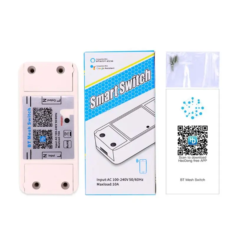 

AC 100-240V 10A Smart Bluetooth APP Remote Control ON/OF Wireless Switch Controller for LED Light Fan Smartphones