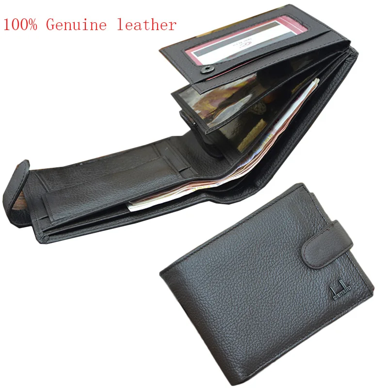  Brand DXL Men Genuine Leather Wallet Monederos Leather Coin Purse Wallet Trifold Male Card Holder Purse Leather  Pouch Wallet 