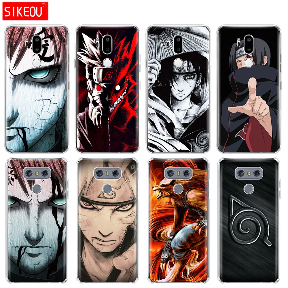 Силиконовый чехол для телефона LG G7 Q8 Q6 G6 MINI G5 V30 V7 V9 k10 k8 X POWER 2 Naruto Sasuke Anime
