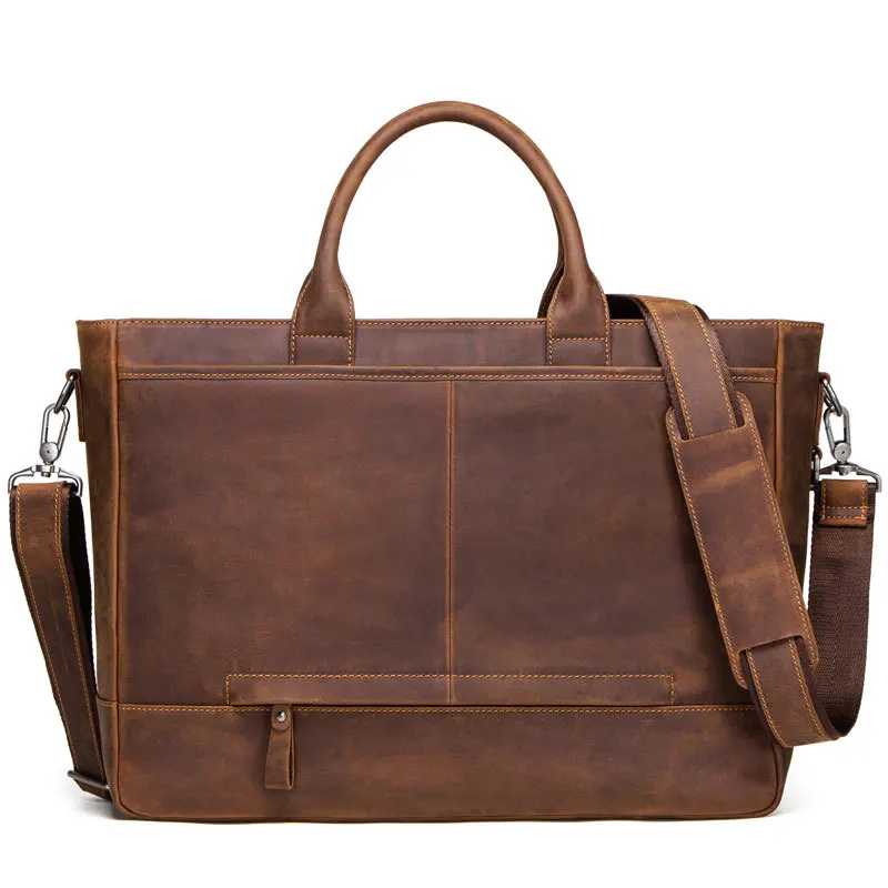 

Genuine Leather Men's Briefcases 17 Inches Shoulder Bag for Man Messenger Casual Waterproof Handbags Briefcase Soft Handle Bags