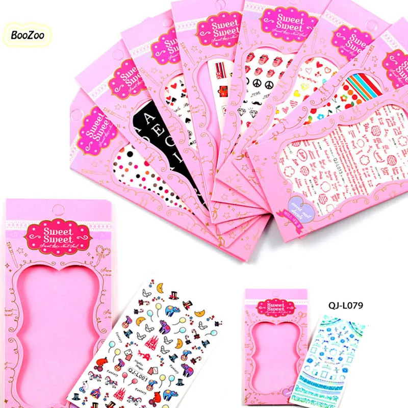 Blue Zoo Random 10 Sheet/Set Waterproof 3D Nail Sticker Water Decals Stickers Nail Polish