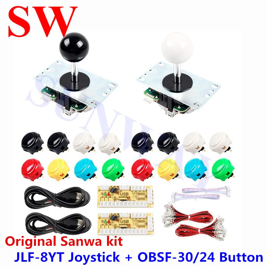 Оригинальная sanwa комплект DIY аркадная часть Zero Dealy usb-датчик для ПК JLF-8YT Sanwa Джойстик sanwa OBSF-30/24 кнопки для Аркады MAME