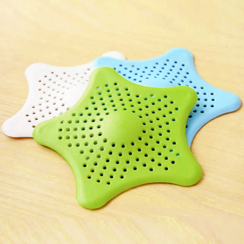 Five-pointed Star Filter Drain hair Catcher Cover shower filter Kitchen Bath Sewer Sink Waste Strainer Filter 5 Color Optional