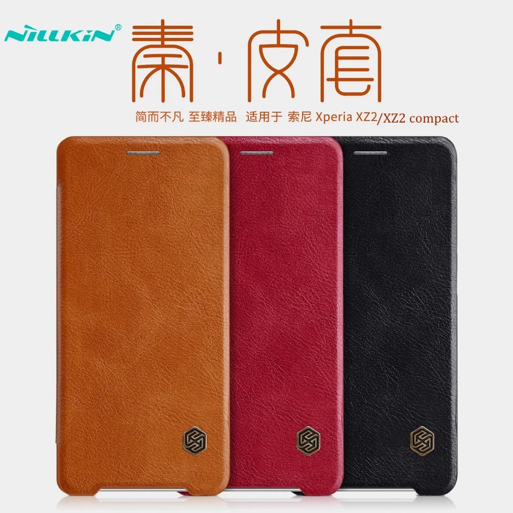 

Nillkin For Sony Xperia XZ2 / XZ2 Compact Case Cover Flip PU Leather + Plastic Back Phone Protector Case For Xperia XZ2 Compact