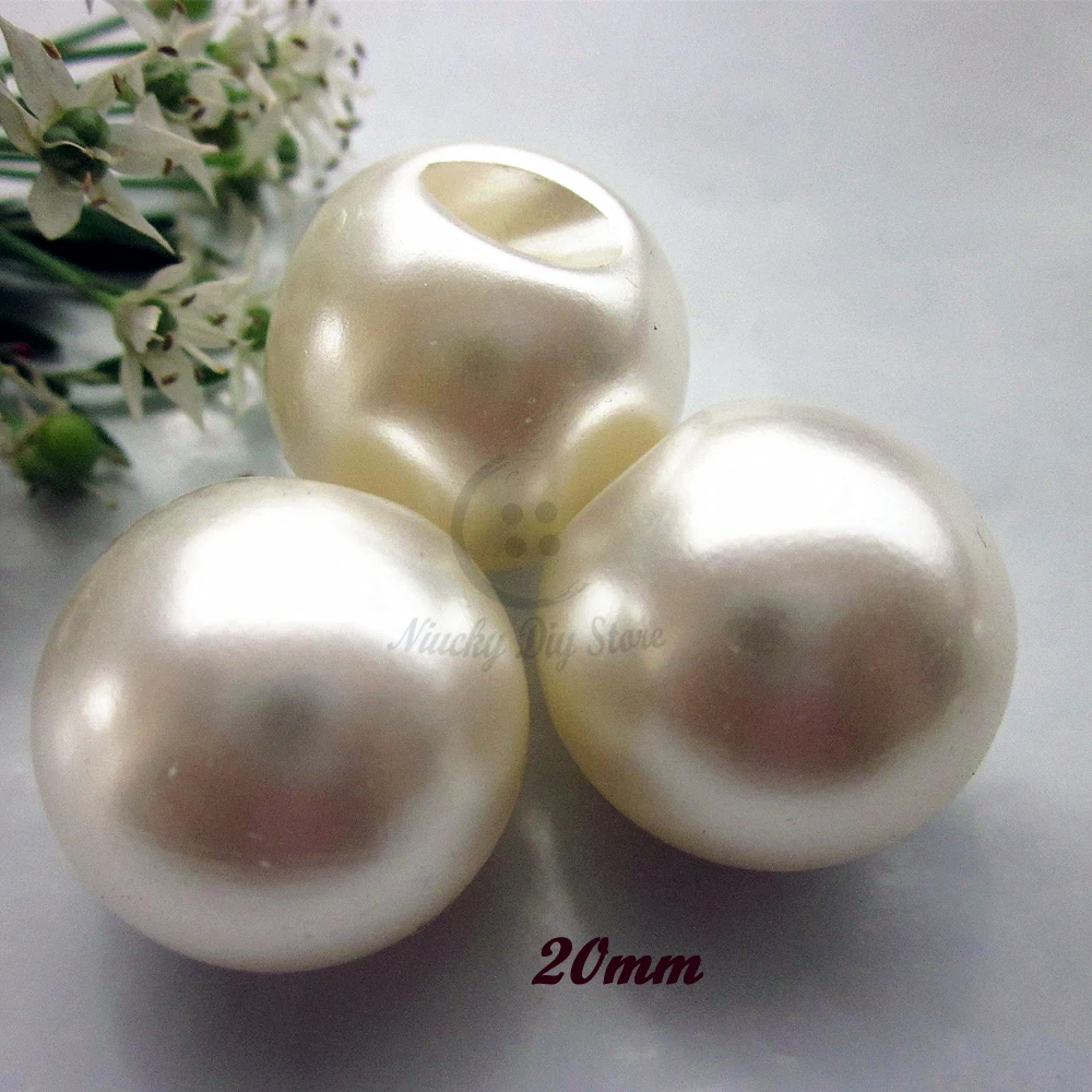 10pcs 20mm pearl color big pearl buttons imitation pearl