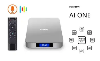 

10pcs/lot dhl free AI ONE Voice Control TV Box Android 8.1 Smart Tv Box Rockchip 3328 4GB 32GB WiFi Set Top Box Bluetooth