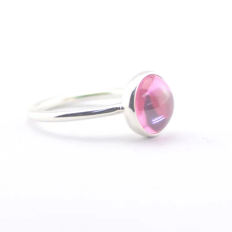 2016 Spring Jewelry Poetic Droplet Pink CZ Rings For Women Original 925 Sterling Silver Ring Women Sterling Silver Jewelry (1)