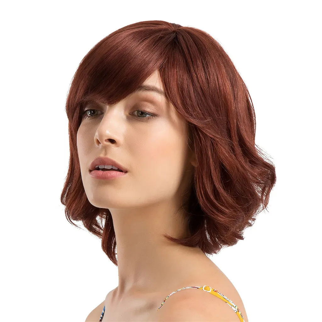

Short Curly Hair Hairstyle Human Hair Wigs For Beautiful And GenerousLadies Fashion Natural Wigs Luxury Gift