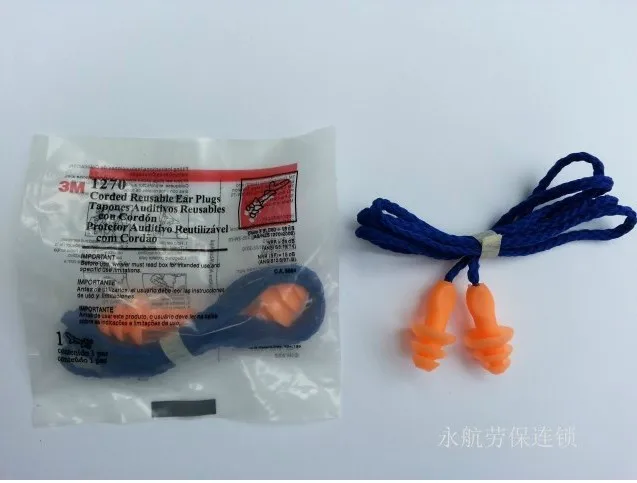 100 par 3M 1270 forma de línea de cinta espiral Anti ruido silicona tapones para los oídos protección auditiva protectoras para los oídos con cordón lavable|plug spinner|plug earplug gasket - AliExpress