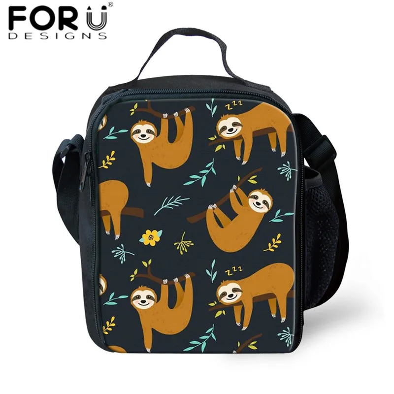 FORUDESIGNS/милое животное Ленивец рюкзак с принтом для подростков Термоизолированный Ланч-бокс на заказ сумки для ланча для женщин холщовые пищевые сумки - Цвет: HXA13G