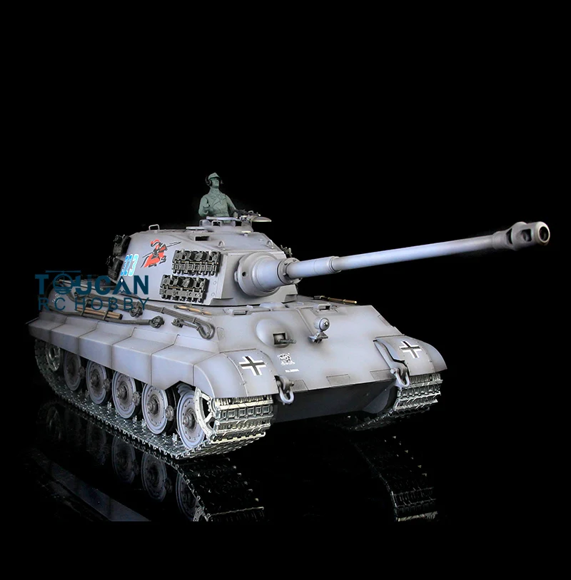 

2.4Ghz HengLong 1/16 Scale Gray German King Tiger II Upgraded Metal Version RTR RC Tank 3888A TH00090