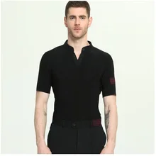 Мужские топы для бальных танцев, цветные платья, танцевальная Мужская рубашка для латинских танцев, одежда для вальса ча-ча/румбы/самбы, топы для танцев, B-6966